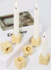 New - MAITREYA 2-Sets of 4 Ivory Tall Taper Candle Sticks - Ivory & Set of 6 Chocstay Ceramic Candlestick Holders - 3