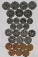 1968 - 1974 Canadian Small Cents , Consecutive Years . Quarters , Dimes , Nickels & Pennies