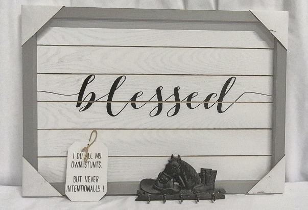 2 New Signs & Not New Metal Cowboy Key Holder
