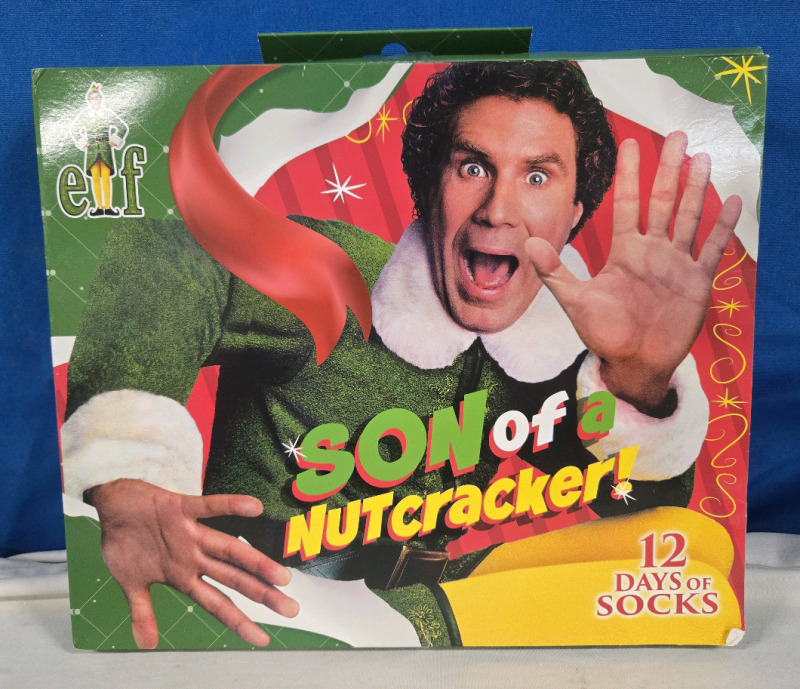 New | Elf Son Of A Nutcracker 12 Days Of Socks