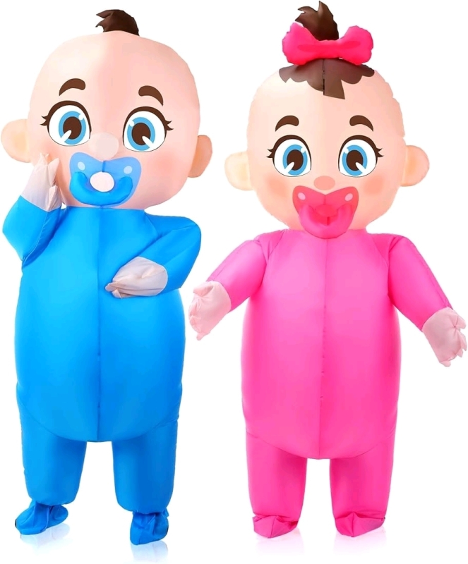 New - Ramede 2 Pcs Giant Inflatable Baby Costumes 96" , Costume Boy and Girl Blow Costume Outfit for Adult Cosplay