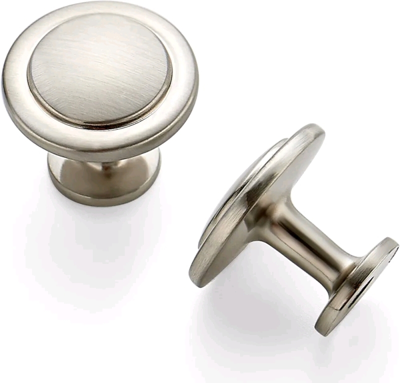 New - Ravinte 30-Pack 1 1/4" Kitchen Cabinet Knobs / Dresser Knobs / Drawer Knobs , Brushed Nickel Zinc . 30 Knobs , 30 1" Mounting Screws & 30 1 3/4" Mounting Screws
