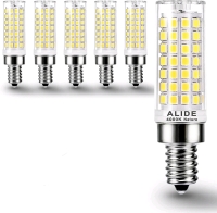 New - ALIDE 6-Pack E12 75 Watt Replacement LED Bulbs C7,4000K Natural White,800LM T6 7.5W LED E12 Chandelier Light Bulbs for Ceiling Fan Pendant Lighting,Non-dimmable