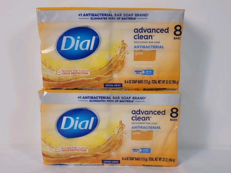 New , Sealed - 16 DIAL Advanced Clean Deodorant Bar Soap . Sixteen (16) 4oz. Soap Bars