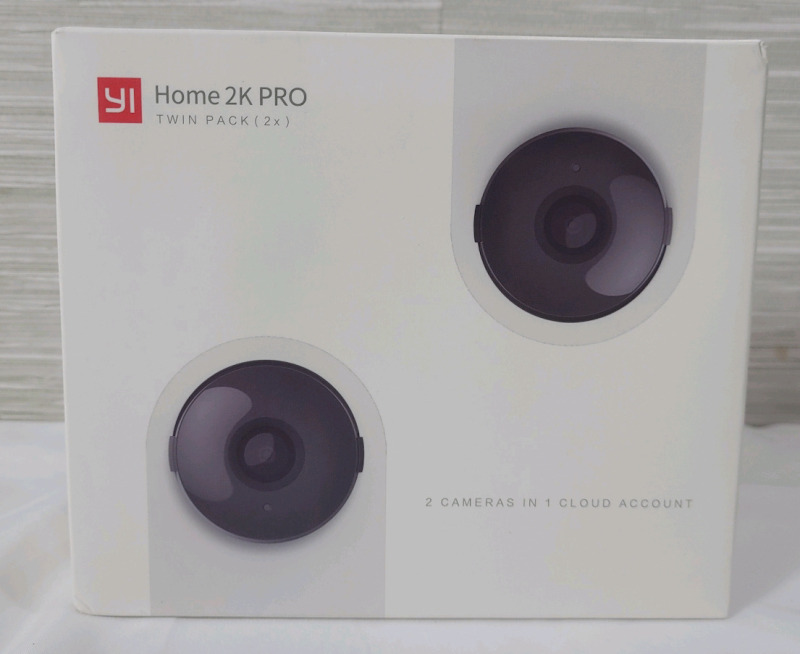 New - YI Pro 2K Home Security Camera, 2.4Ghz Wired Indoor Camera with Person, Vehicle, Animal Smart Detection, Phone App, Works with Alexa and Google Assistant . 2-Pack