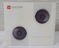 New - YI Pro 2K Home Security Camera, 2.4Ghz Wired Indoor Camera with Person, Vehicle, Animal Smart Detection, Phone App, Works with Alexa and Google Assistant . 2-Pack
