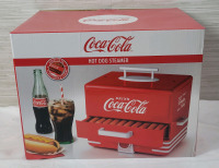 New , Sealed - Coca-Cola Hot Dog Steamer . Holds upto 24 Hot Dogs & 12 Buns . Stock photos used
