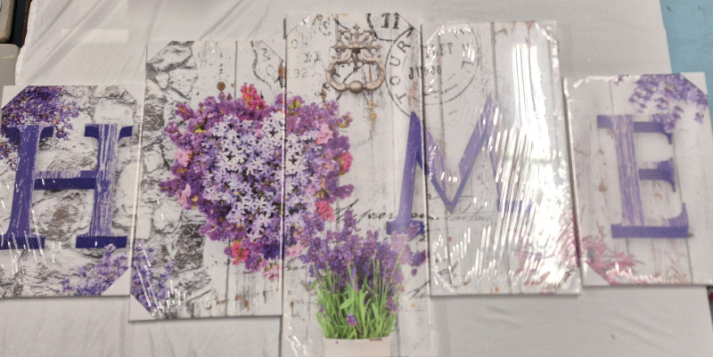 5 New Wrapped Canvas Pictures "Home"