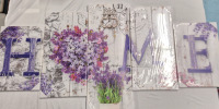 5 New Wrapped Canvas Pictures "Home"