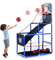 New | JOYIN Arcade Basketball Game Set with 4 Balls and Hoop for Kids | Ages 3 to 12 Years Old Indoor / Outdoor Sport Play