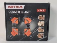 New - WETOLS 4-Pack Corner Clamp for Woodworking, 90 Degree Right Angle Clamp, Wood Clamps, Adjustable Spring Loaded Woodworking Clamp