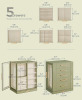 New - SONGMICS Jewelry Box 360&deg; Rotating , 4 Sided Jewelry Storage Case with 5 Drawers . Laurel Green - 3