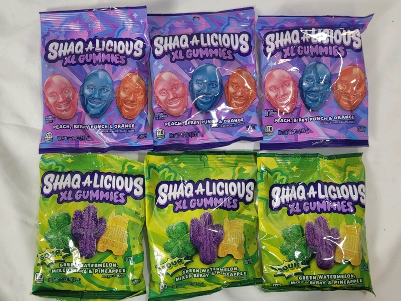 New - SHAQ -A- Licious XL Gummies , 6-Packs . Best By 08/2025 & 11/2025