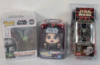 New - Star Wars Collector Lot . Star Wars Funko Pop! The Mandalorian w/The Child , Star Wars Episode 1 Battle Droid Watch & Star Wars Mighty Mug JYN ERSO Figure .