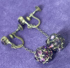 Vintage Purple Rhinestone Earrings Fabulous Necklace Amethyst Studs - 3