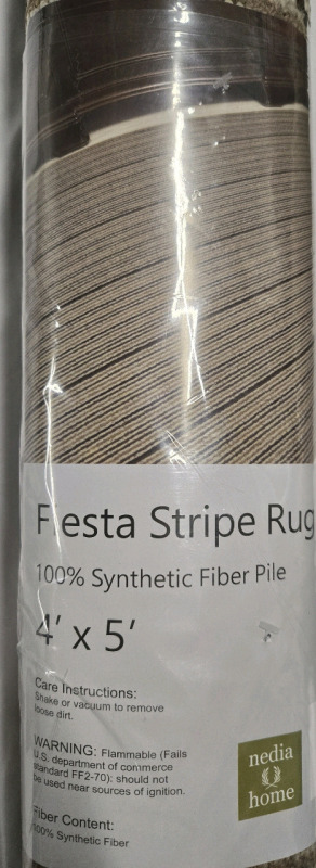 2 New | Nedia Home Indoor 4' x 5' Fiesta Stripe Rugs