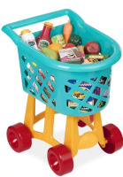 New | Battat Kids Plastic Grocery Cart W/ Fake Food Items ( 12+ Pcs )