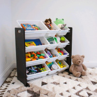 New | Phoenix Home Kids' Toy Storage Organizer with 12 Plastic Bins | Espresso/White * Retails For $ 129.99 *
