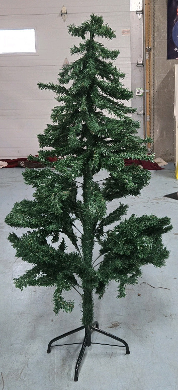 New | 4.5" Tall Faux Christmas Tree W/ Metal Stand