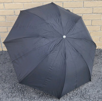Black Umbrella With Hard Plastic Curved Handle For Hanging | Extends 25" Long