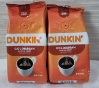 New , Sealed - DUNKIN' Colombian Medium Roast Ground Coffee , 2-Bags , 198g. Per Bag . Best Before Mar 19 / 2025