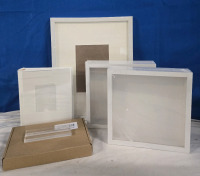 New ( 2 ) Square Wooden Picture Frames 8.5" x 8.5" | ( 3 ) 5" x 7" Acrylic Sign Holders | A Photo Album 7" x 8" | Wooden Picture Frame 14.5" x 11.5"