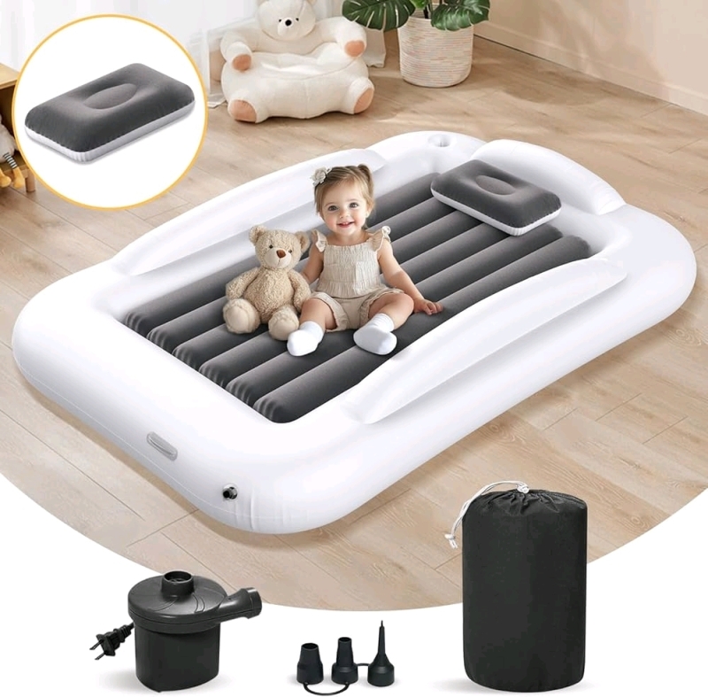 New Abdtech Inflatable Toddler Bed. Pillow Not Included. Inflating Pump Working. Bed Not Inflated to Check for Holes.