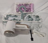 Clothing Care Lot. IRunTek Electric Lint Remover & 2 New 12 Clip Clothing Drying Hanger.