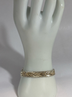 925 Sterling Woven Chevron Wide Bracelet PREMEX Safety Clasp