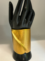 Hammered Brass Modern 3 Inch Statement Open Cuff Bracelet