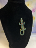 Sparkling Rhinestone Crocodile Brooch - 2