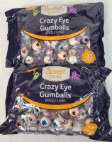 New - 2-Packs Sweet Smiles CRAZY EYE GUMBALLS . 35 Pcs. Per Pack , Best Before 07/08/2025