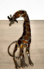 Cute Giraffe Shaped Brooch Enamel Green Rhinestone Eyes