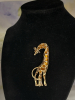Cute Giraffe Shaped Brooch Enamel Green Rhinestone Eyes - 2