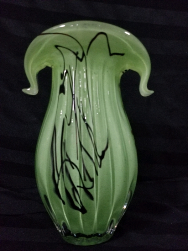 Blown glass GREEN VASE