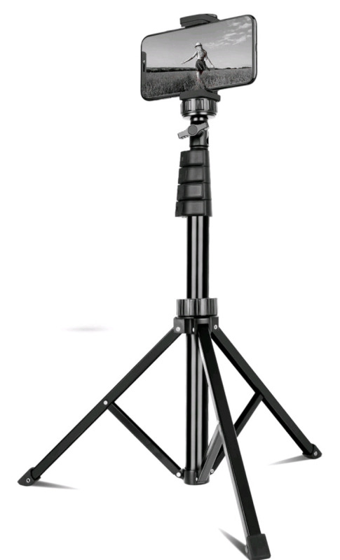 New | Compact Folding Selfie Tripod Stand W/ Remote For Taking Photos | Tripod Measures 31"- 60" +