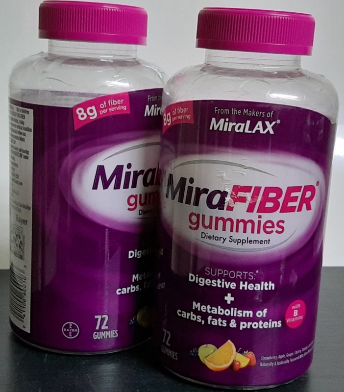 2 new (72 per) Mirafiber Gummies Supplements (144 gummies)