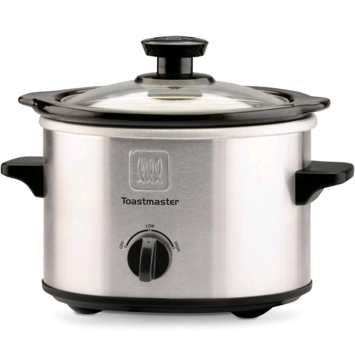 New | Toastmaster Stainless Steel Slow Cooker with Removable Stoneware Bowl | 1.5-Quart, Silver/Black<br/>| Model# TM-151SC * Retails For $65.61 *