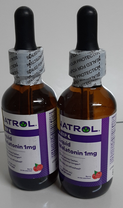 2 new Natrol Liquid Melatonin 1mg 2 fl oz bottles Sleep Dietary Supplement