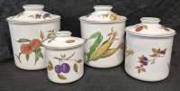 4 Royal Worcester Evesham Canisters - Oven to Table Ware