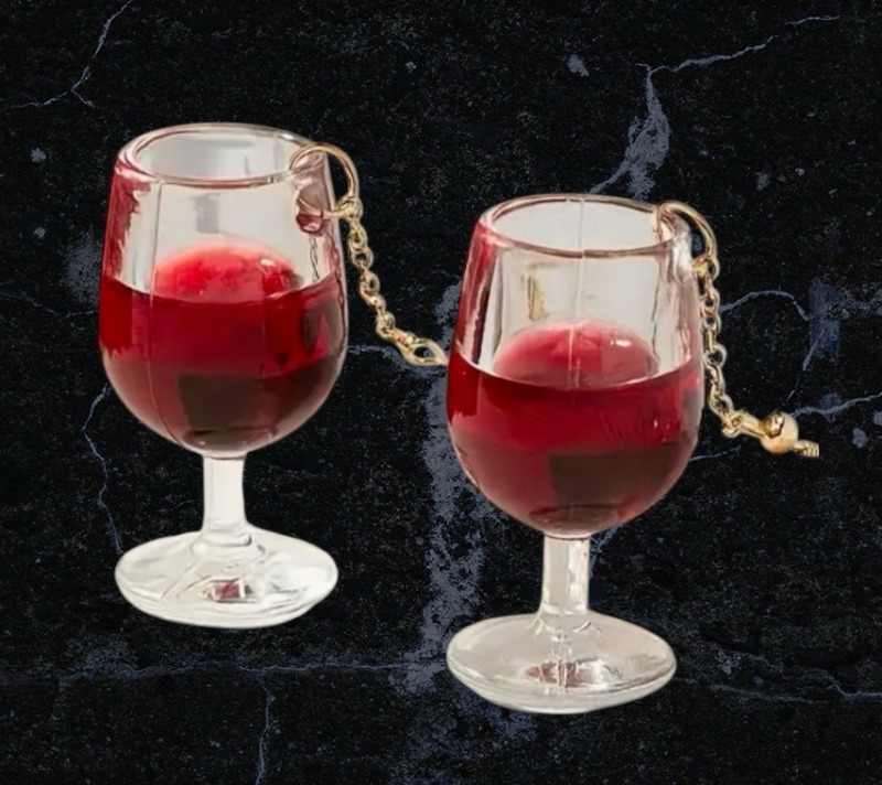 Good Health Two Quirky Pierced Earrings Avacados & Wine Glasses
