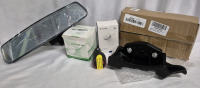 New Car Accessories Lot - Rearview Mirror, Gas Cap, Car Wirekess FM Transmitter & Ranger Tire Changer Part