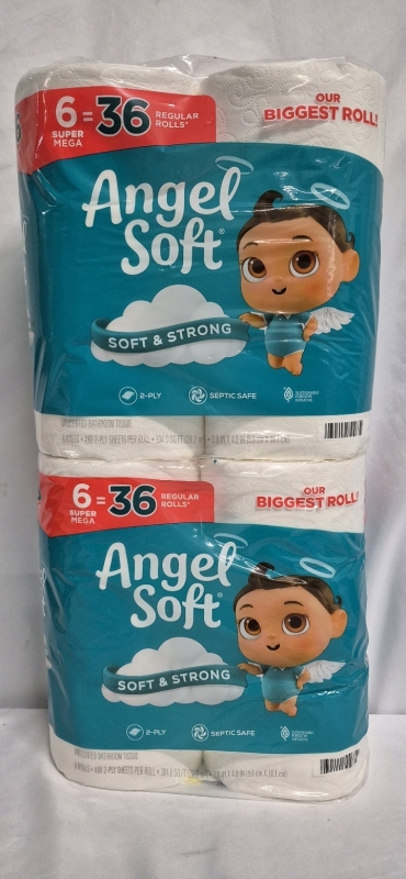 12 Super Rolls Angel Soft Toilet Paper