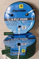 New - Two (2) Belstrom 5/8&times;50ft 4-Ply Garden Hose , Green