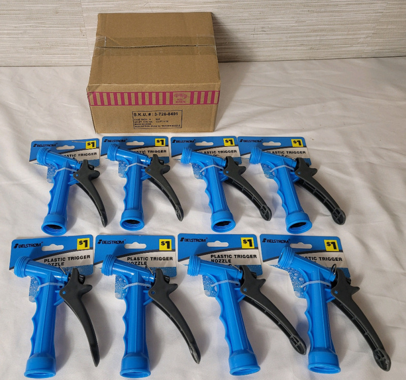 New - Sixteen (16) Belstrom Plastic Garden Hose Trigger Nozzles .