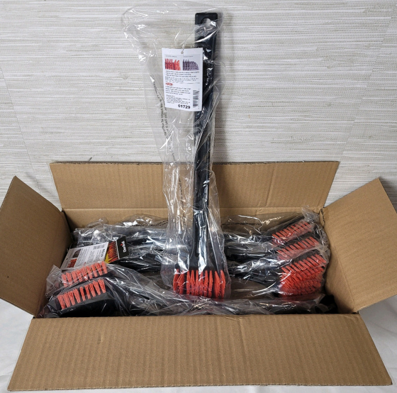 New - Six (6) Char-Broil Red Nylon Bristles BBQ Nylon Brush . Measures 17.5" Long