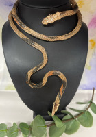 Leopard Print Snake Mesh Wrap Necklace Pliable