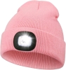 New Night Scope Beanie/Hat with LED Rechargeable Light One Size Fits Most - Pink