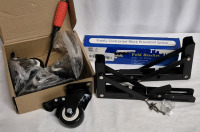 New 8" Fold Brackets & Yoogaa 4 Rubber Dual Locking Castors 2"