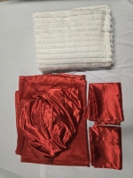 6 New | Bedding Lot Includes Red King Size Bed Set | & Full Size Blanket